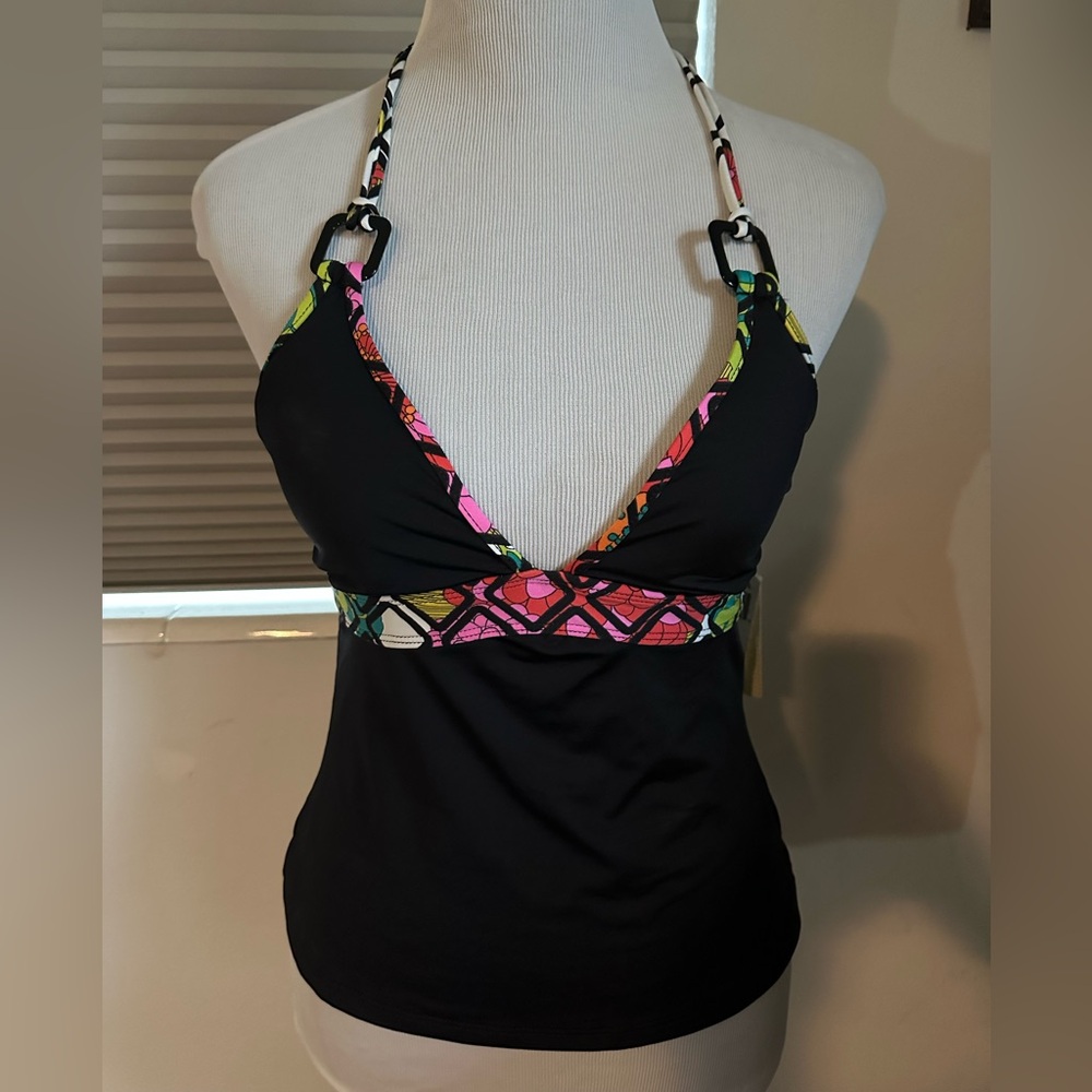 NWT Trina Turk Black Tankini top